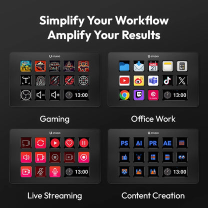 Ulanzi D200 Live Streaming Controller 13 LCD Keys for Gaming Office Work Vlog Content Creation Photo Video Editing