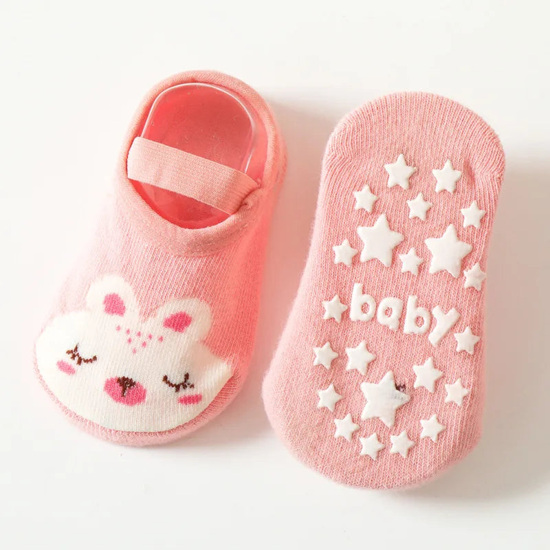 Spring Anti Slip Baby Socks Toddler Kids Floor Socks with Rubber Soles Autumn Newborn Baby Boy Girl Cartoon Cute Ball Warm Socks