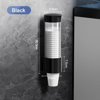 Dispenser Plastic Cup Holder Wall Mounted Automatic Cup Storage Rack Cups Container Disposable Cups Holder fixes for cover