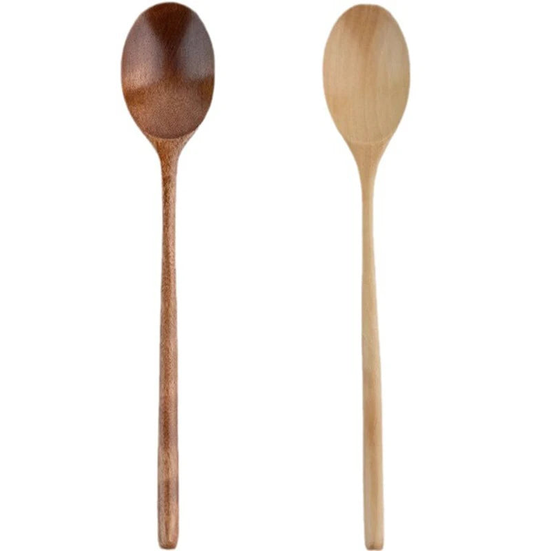 2pcs Wooden Spoon Tableware Kitchen Cooking Utensil Tools Soup Tea Spoon Catering Cooking Tool Coffee Soup Teaspoon Honey Spoon