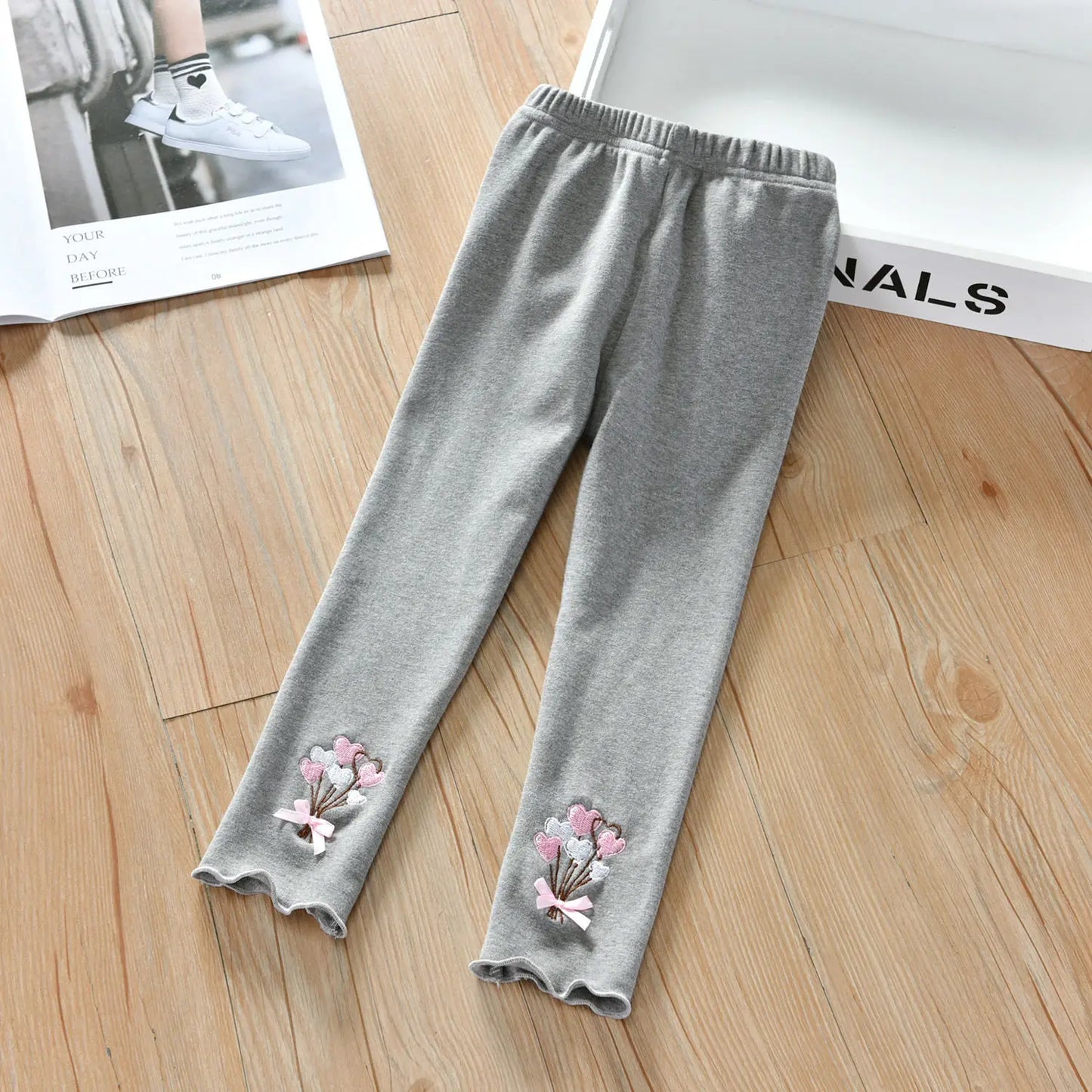 Girls 1-7 Years Old Comfortable Leggings At Home Wear Children'S Spring And Autumn Outdoor Embroidered Kids Daily Casual Pants
