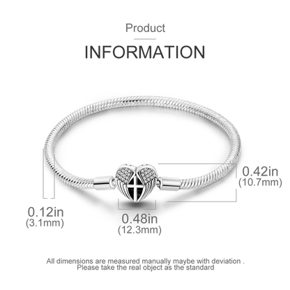 925 Sterling Silver Charm Bracelet - Leaf, Clover, Butterfly & Heart Design | 17-20cm Adjustable