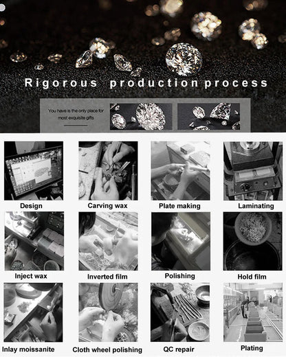 GRA Certified Moissanite Ring VVS1 Lab Diamond Solitaire Ring For Women Engagement Promise Wedding Band Jewelry