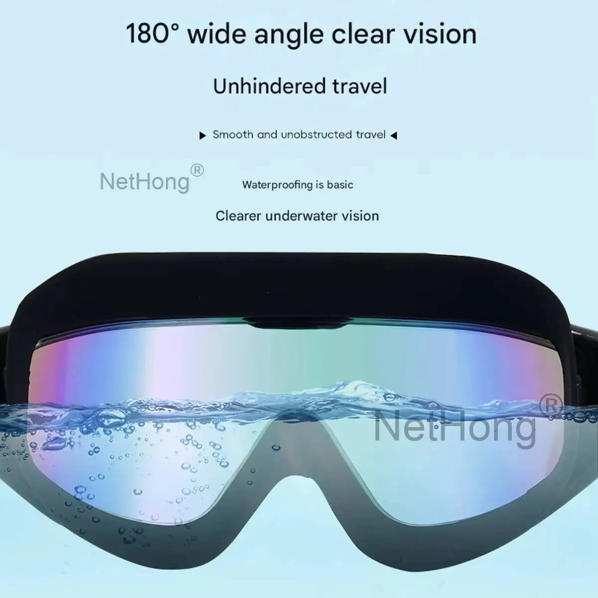 Anti Fog Swimming Goggles UV Glasses Adjustable Earbuds Adult Eye Protect~