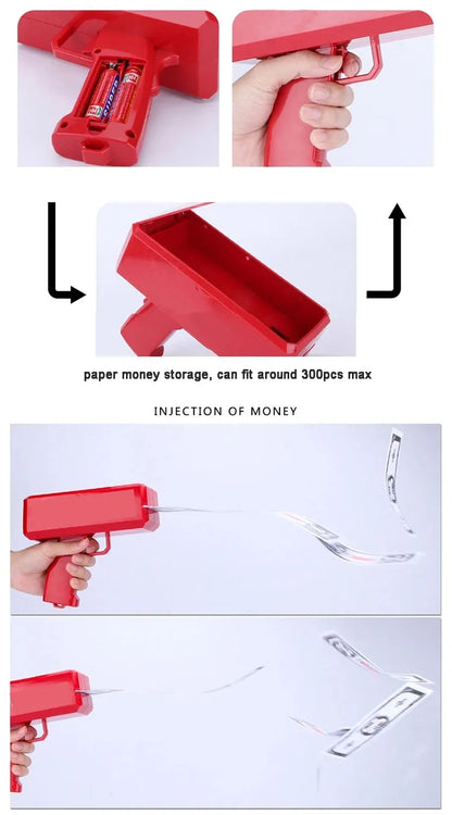 Shoot Money Gun Toy Funny Party Game Shoot Pistol Paper Money Wedding Birthday Christmas Decoration Shooter Throwing Kids Toys