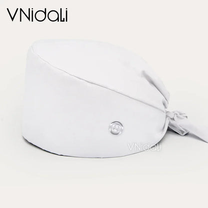 Solid color scrub cap with button pet grooming working Caps  surgical cap Lab work hat  womens Scrub hats nurse accessories
