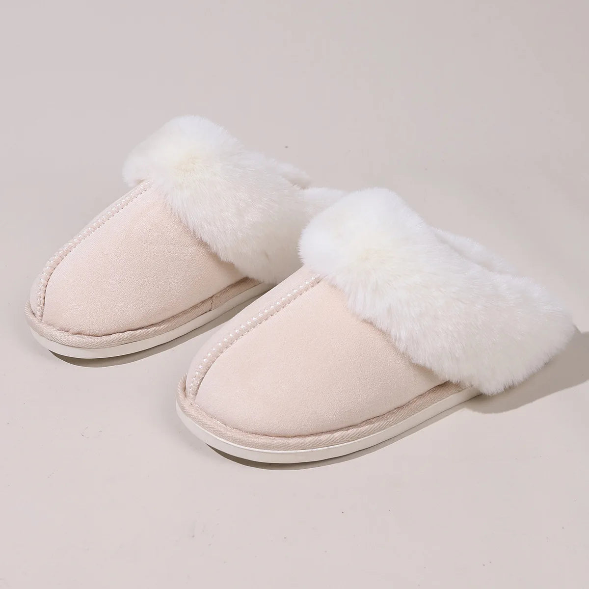 Furry Home Slippers Women 2024 Winter Designer Shoes Ladies Flats Casual Warm Plush House Fur Slides Couple Footwear Large Size