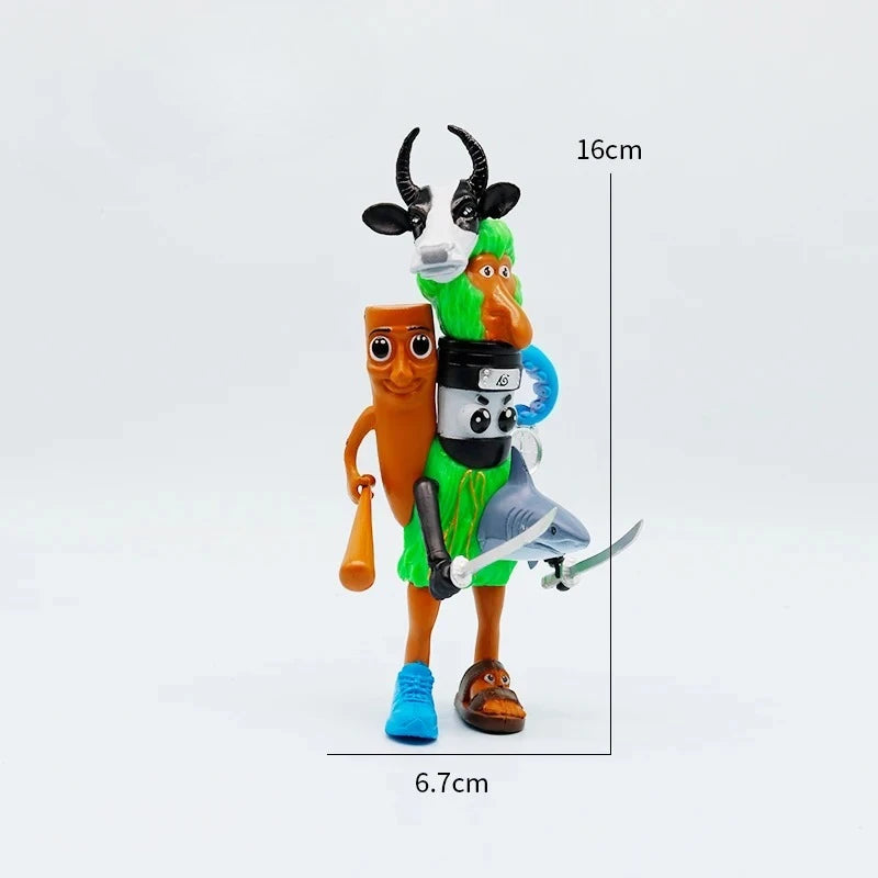 Tung Tung Tung Sahur Tralalero Tralala Italian Brainrot Monster Fusion Edition Anime Action Cartoon Ornament Fun Toy Gift Figure