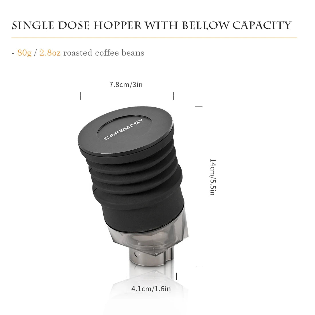 CAFEMASY Coffee Beans Grinder Single Dose Hopper Bellows For Eureka Oro Mignon Coffee Grinder Bean Bin Blowing Cleaning Tools