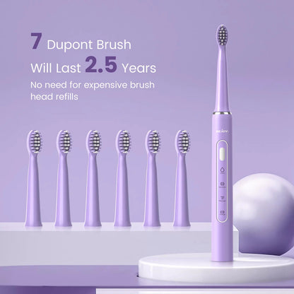 Sejoy Electric Toothbrush with 6 Heads 3 Cleaning Modes for Dental Care Smart Timer Rechargeable Sonic Toothbrush