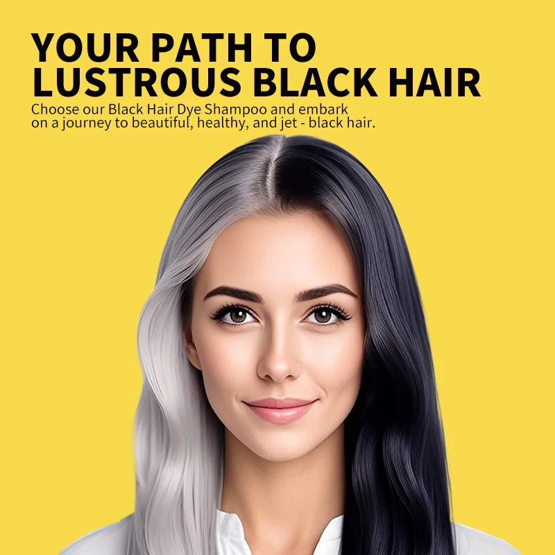 Ginger Black Hair Dye Shampoo 500ml Diy Herbal Coloring Hairs Instant Gray To Black Instant Coloring Shampoo For Women&Men