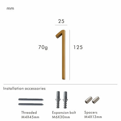 Nurlin 5 inchs 125mm Luxury Address Big House Numbers Modern Gold Black Silver Floating Signage Outdoor Digits Mailbox Sign