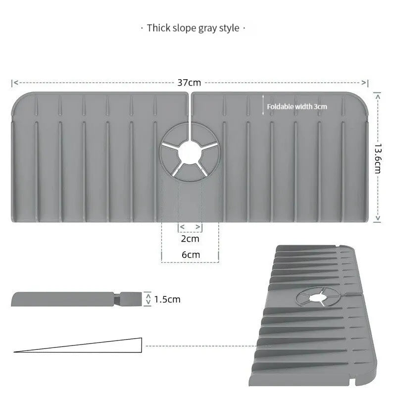 Silicone Faucet Mat Dish Soap Sponge Holder Sink Kitchen Countertop Drying Mat Bathroom Kitchen Sink Splash Guard Drain Pad