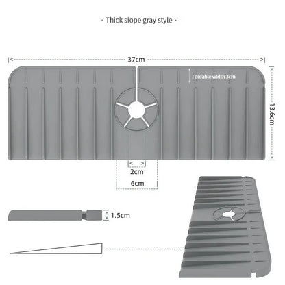 Silicone Faucet Mat Dish Soap Sponge Holder Sink Kitchen Countertop Drying Mat Bathroom Kitchen Sink Splash Guard Drain Pad