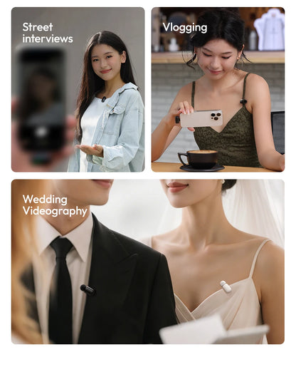 Ulanzi A200 Mini Mic 48kHz/24bit 75dB for Smartphone Camera Livestreaming Street Interview Vlogging Wedding Videography Shots