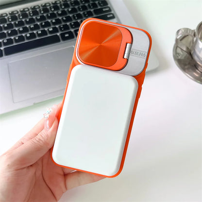 Fashion Logo Hole Magnetic Case for iPhone 17Air 12 13 14 15 16 17 Pro Max Plus Lens Protection Stand For Magsafe Silicone Cover