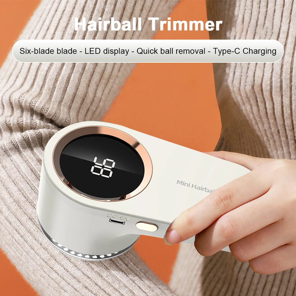 Electric Lint Remover Fabric Shaver Digital Display Electric Pellet Fluff Remover USB Rechargeable Ergonomic for Clothes Sweater