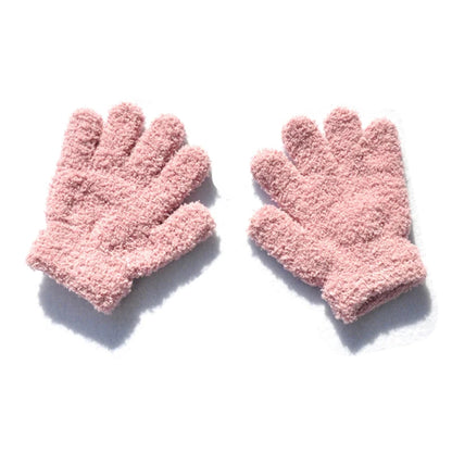 New 1-4Y Kids Gloves Winter Baby Plush Coral Gloves Toddler Full Fingers Cute Mittens Warm Windproof Glove For Boys Girls