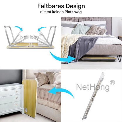 Folding Laptop Desk for Bed Tray Table Desk Bed Sofa Laptop Portable Lap Desk With tablet slot and cup holder Table support