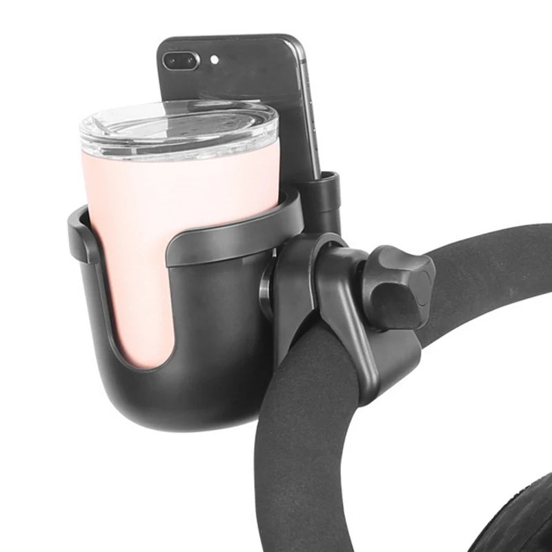 Stroller Cup Holder Phone Support Milk Bottle Drink Cup Holder Conversion 2 Cups for Universal Pram Baby Stroller Accessories