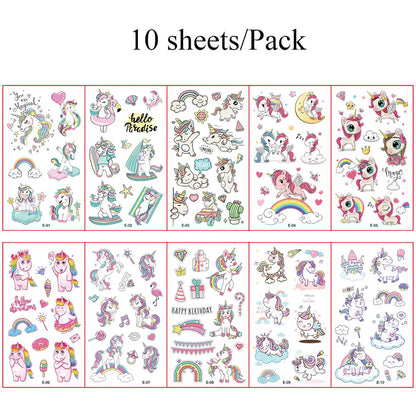 10Pcs Cartoon Temporary Tattoos for Hand Disposable Underwater World Crabs Dolphins Octopus Jellyfish Design Tattoos Sticker