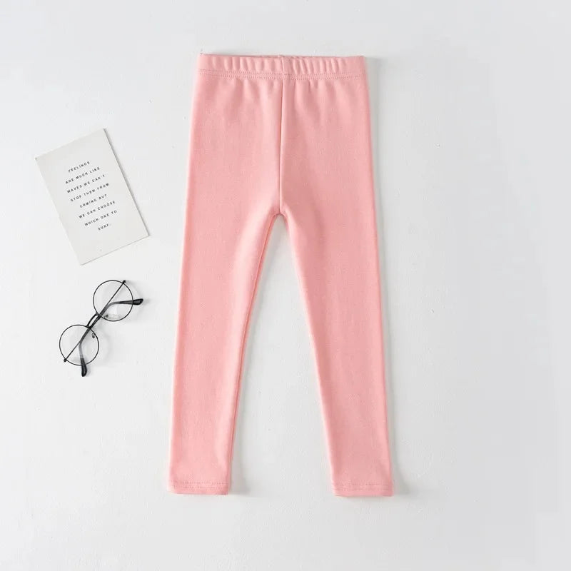 Girls Pure Cotton Long Pants - Slim Fit Thermal Underwear for Kids | Spring Autumn Base Layer
