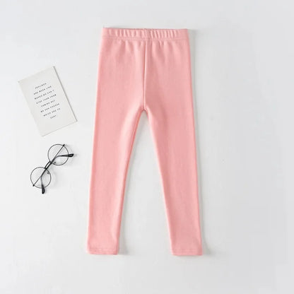 Girls Pure Cotton Long Pants - Slim Fit Thermal Underwear for Kids | Spring Autumn Base Layer