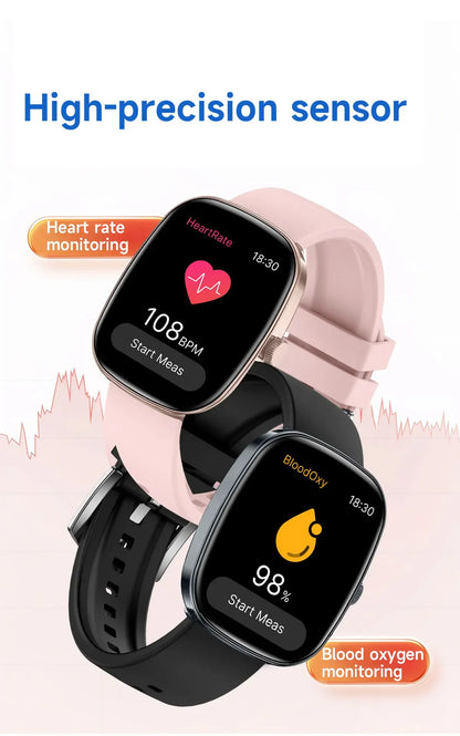 New Smart Watch Android IOS Phone 1.44 Inch Color Screen Bluetooth Call Blood Oxygen/Pressure Monitoring Smart Watch Women Men