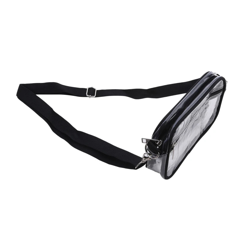 Women Clear Shoulder Bag Solid Color Transparent Purse Female Simple Crossbody Bags With Front Pocket Casual Handbag For Ladies