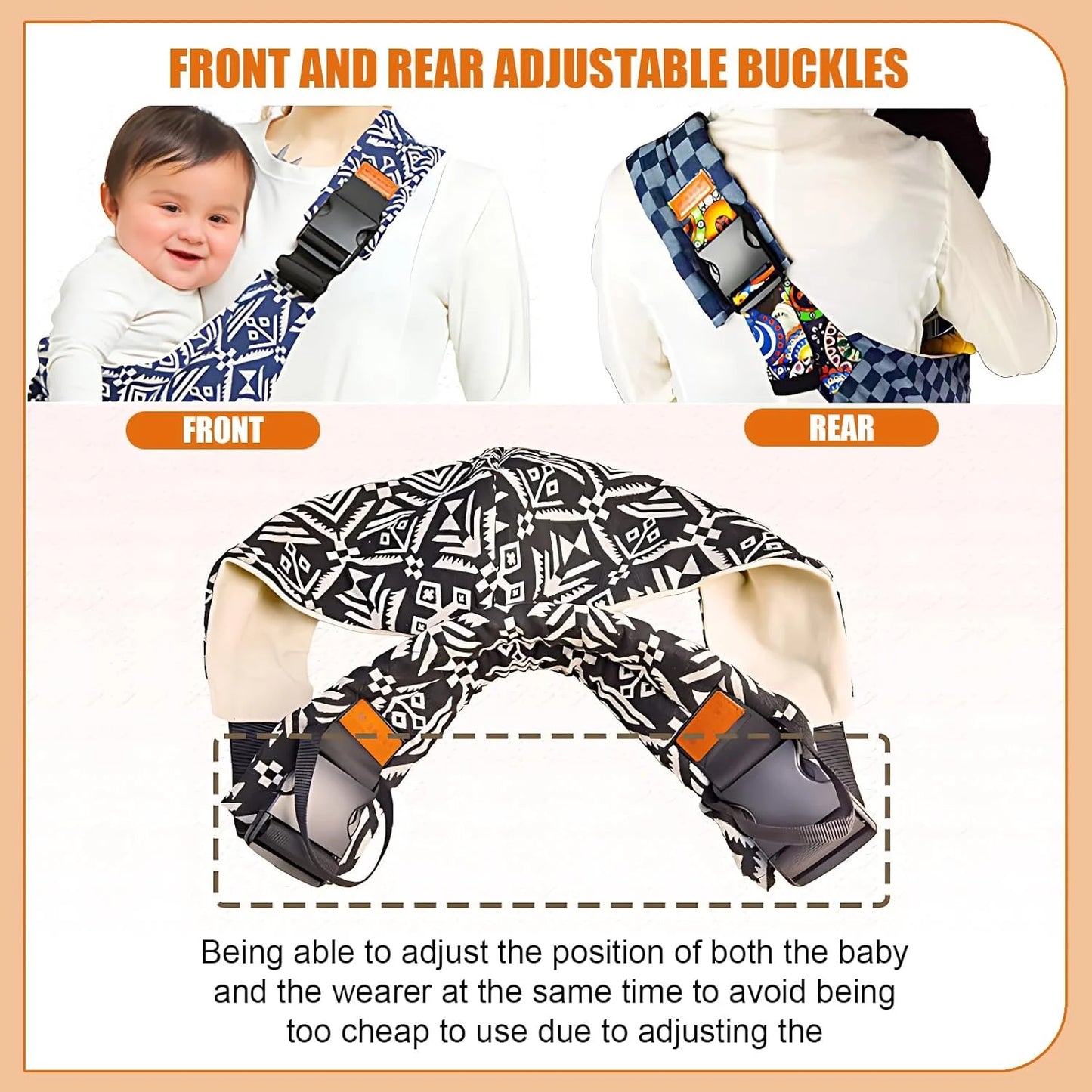 Premium Baby Carrier - Ergonomic Front & Back Infant Carrier with Hip Seat | 0-24 Months