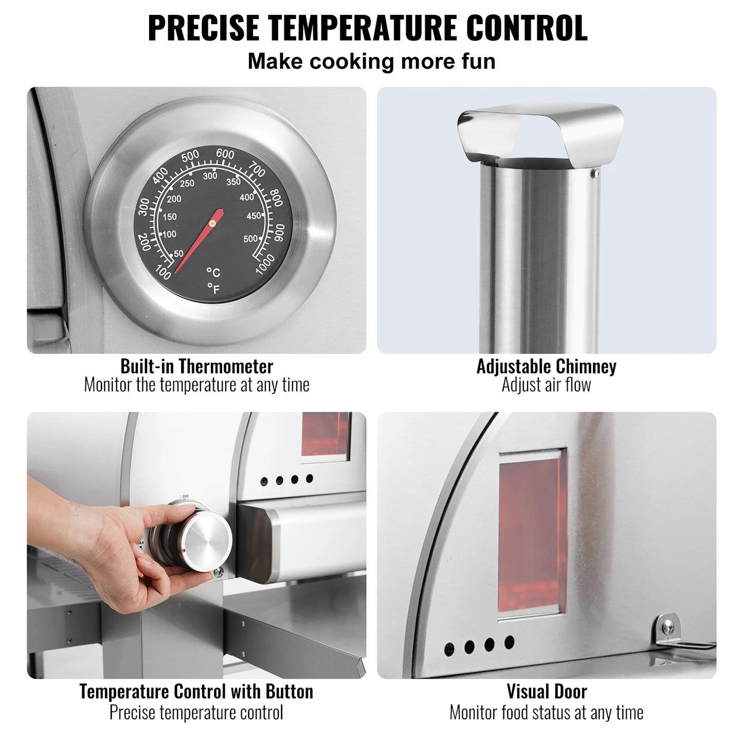 VEVOR Dual Fuel Pizza Oven for Outdoor Use 22" Pizza Oven Pellet & Gas Powered Outdoor Pizza Oven with Cordierite Pizza Stone