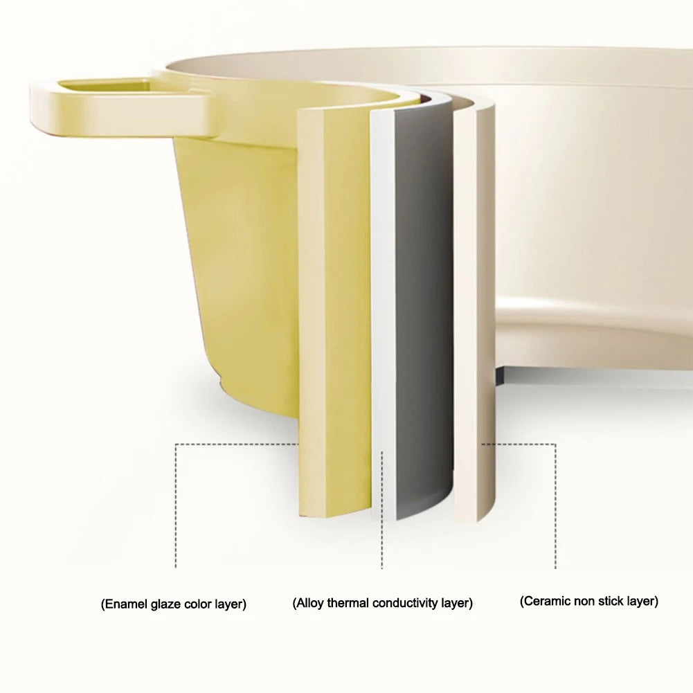 Enameled Cast Aluminum Dutch Oven with Lid Home Kitchen Enamel Stock Pot Dutch Oven Cast Aluminum Pot Multifunctional Cookware