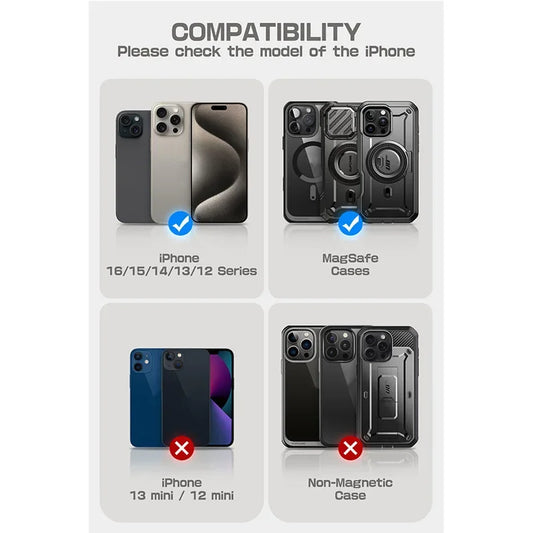 SUPCASE Magnetic Tripod Phone Stand Credit Card Holder for iPhone 16/15/14/13/12 Adjustable Phone Stand Compatible with MagSafe
