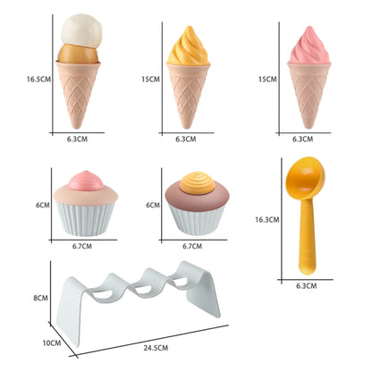 Children Beach toys play sand wheat straw material ice cream toys digging sand tools environmental Nordic wind outdoor