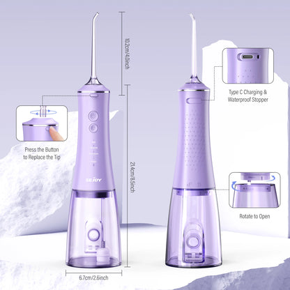 Oral Irrigator Portable Dental Water Flosser Thread Teeth Pick Mouth Washing Machine Rechargeable IPX7 Waterproof Teeth Cleaner
