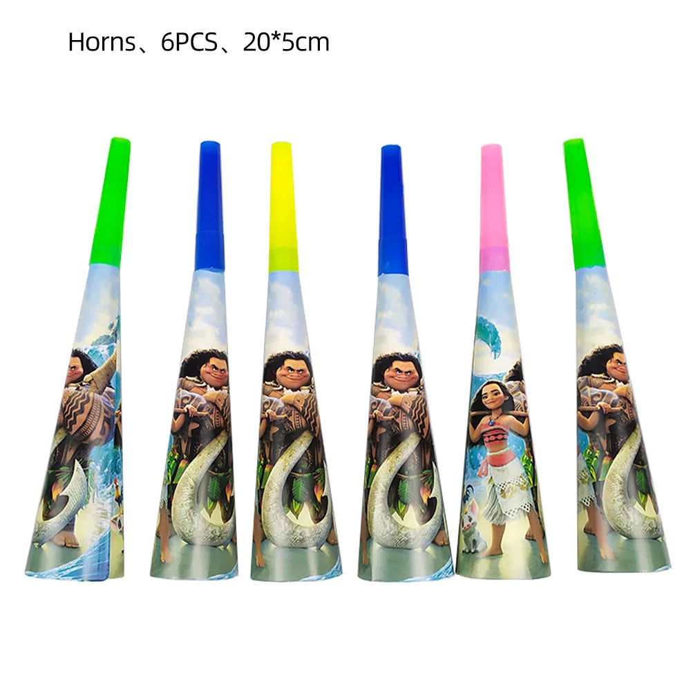 Disney Moana Birthday Decoration Tableware Cup Plate Backdrop Banner Kit Vaiana Moana Theme Happy Party Deco Balloons Supply Set