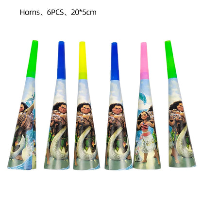 Disney Moana Birthday Decoration Tableware Cup Plate Backdrop Banner Kit Vaiana Moana Theme Happy Party Deco Balloons Supply Set