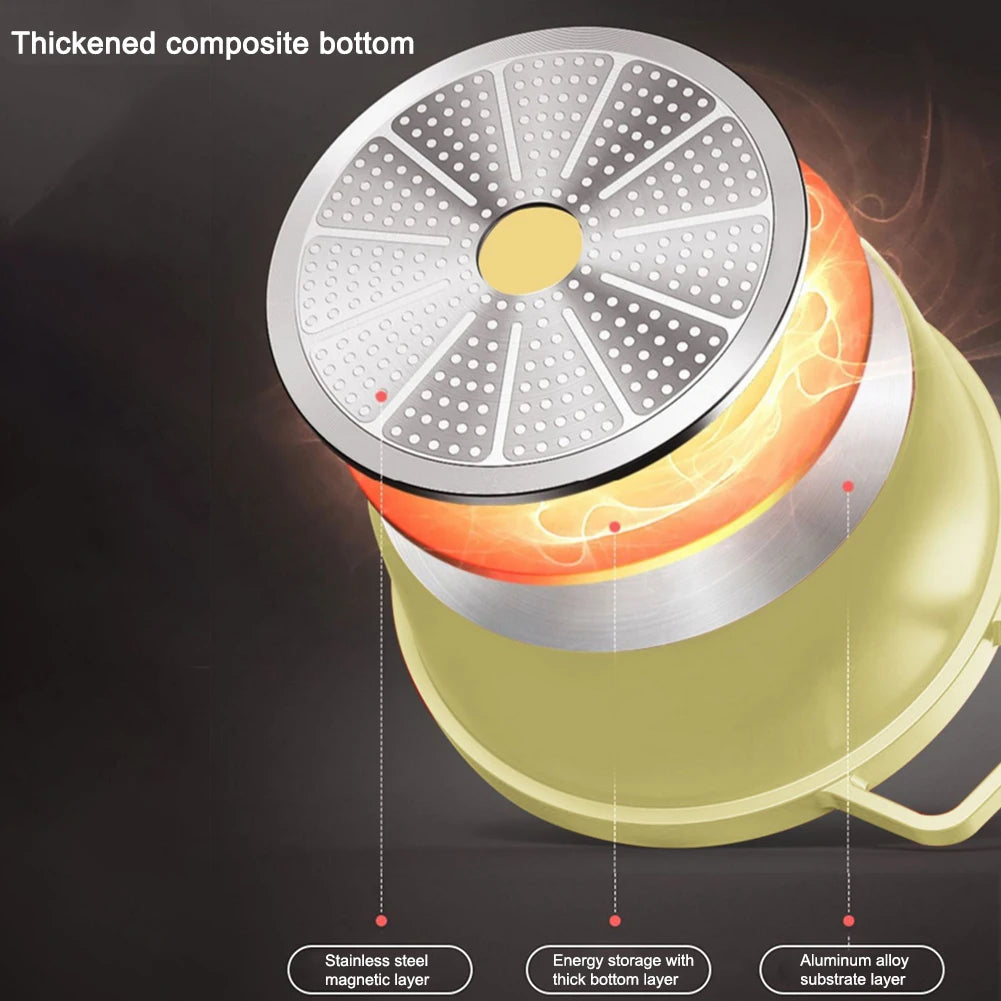 Enameled Cast Aluminum Dutch Oven with Lid Home Kitchen Enamel Stock Pot Dutch Oven Cast Aluminum Pot Multifunctional Cookware