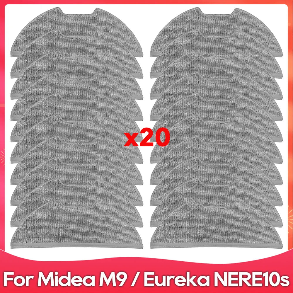 Compatible For ( Midea M9 / Eureka E20 Plus / NERE10s E10S / Obode A8 ) Spare Parts Accessories Main Side Brush Filter Mop Cloth