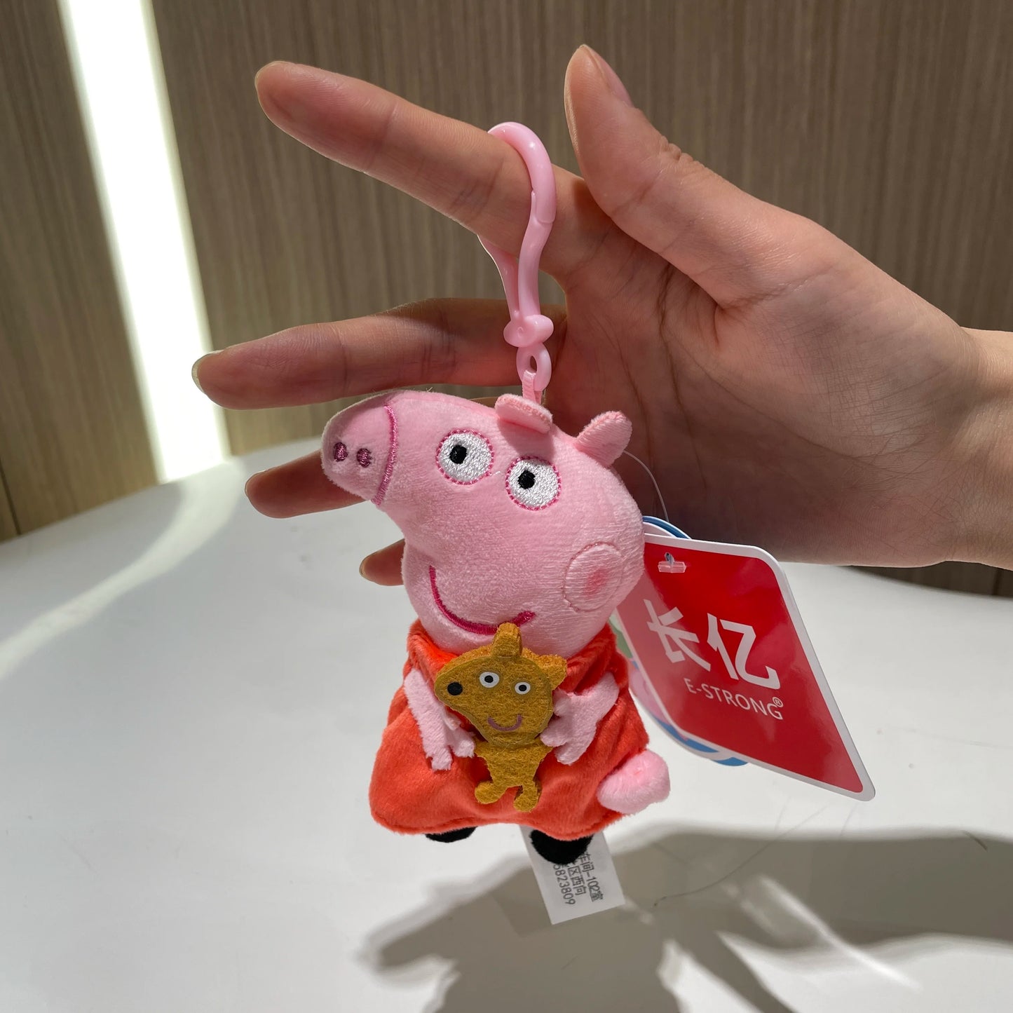 12cm Genuine Peppa Pig Plush Pendant Children's Toy Kawaii Peppa George Cartoon Anime Plush Key Chain Backpack Pendant Kids Gift