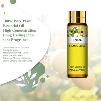 9pcs 10ml Diffuser Aroma Oil Pure Natural Essential Oils Gift Set Kit Rose Lavender Jasmine Eucalyptus Vanilla Mint Ylang Ylang