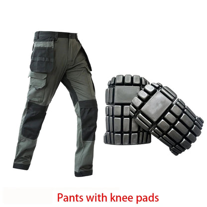 Cargo Pants Men Workwear Multi-Pocket Outdoor Hiking Joggers Pants Work Trousers Men with Wear resistant multi pocket Knee Pads