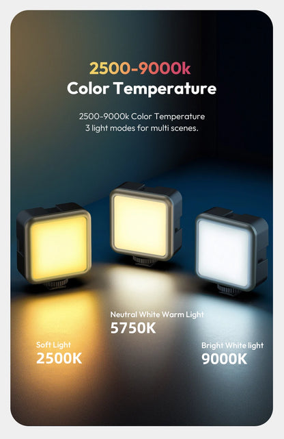 Ulanzi VL49 RGB Camera Light LED Video 2500K-9000K 800LUX Magnetic Mini Fill Light 3 Cold Shoe 2000mAh Type-C for Youtube
