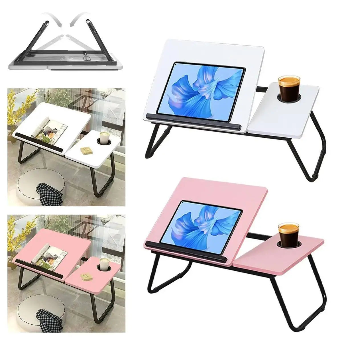 Folding Laptop Table Stand Bed Tray Sofa Lap Portable Computer Desk Breakfast UK