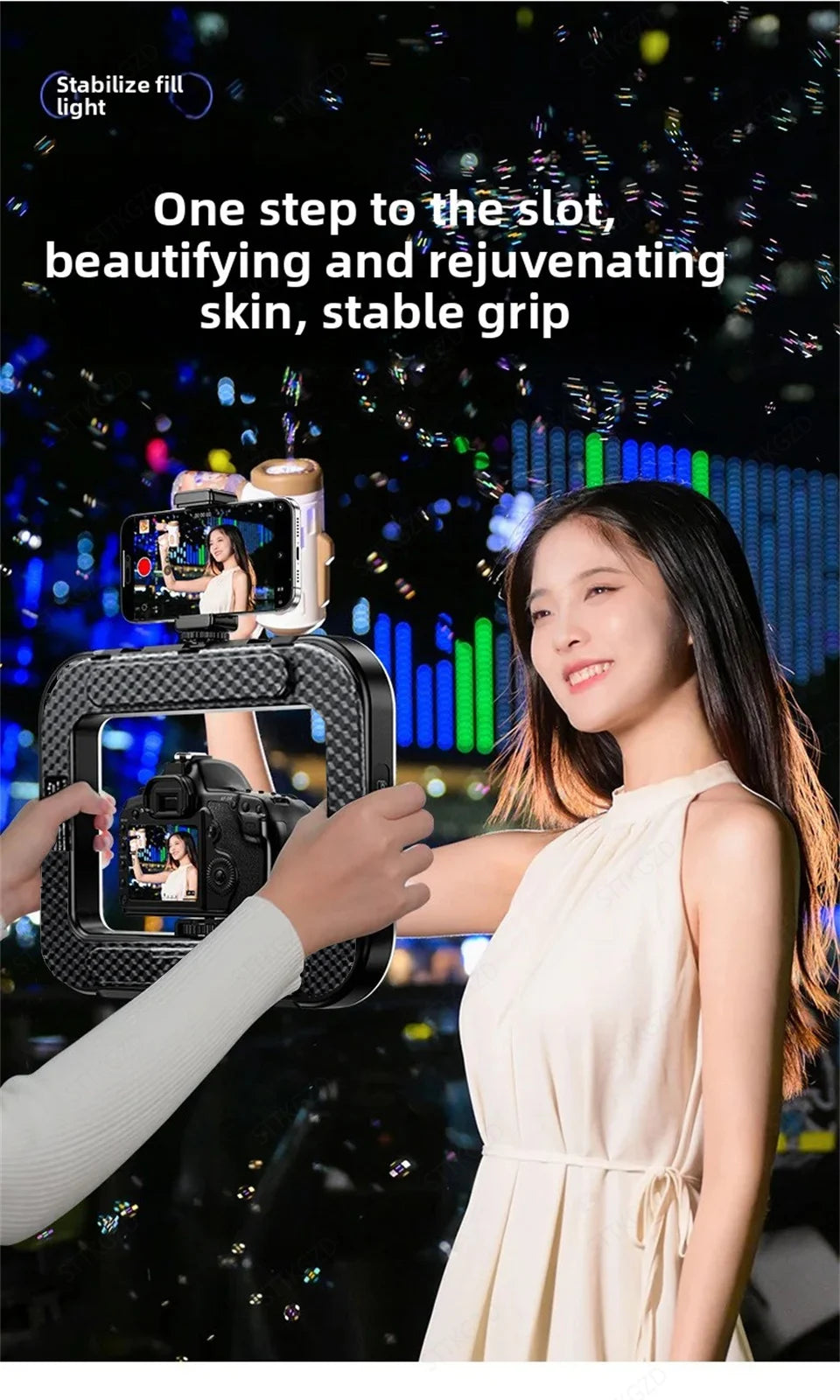 Portable Handheld Ring LED Light New Rabbit Cage Lighting Photography Lamp for Mobile Live Broadcast Selfie Light Decoration