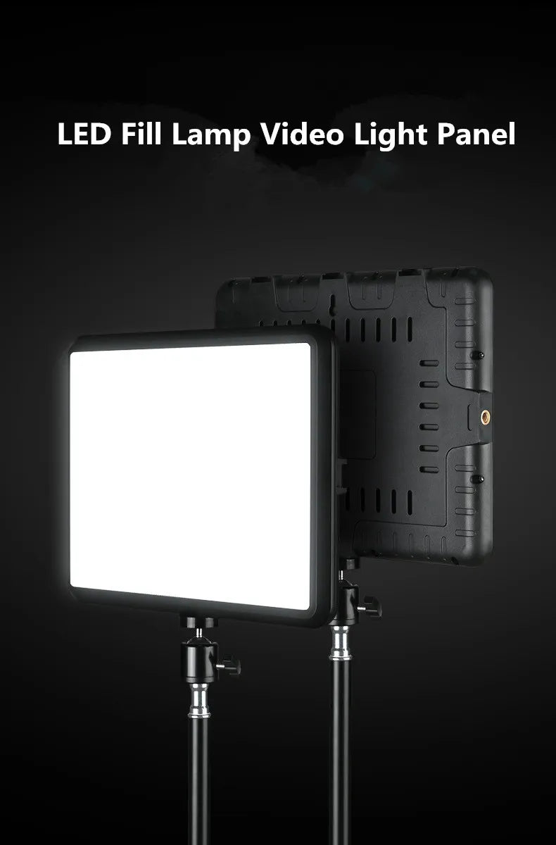 LED Photography Video Light Panel Lighting Photo Studio Lamp Kit with 8/12 Inch Adjustable Brightness,for YouTube Live Streaming