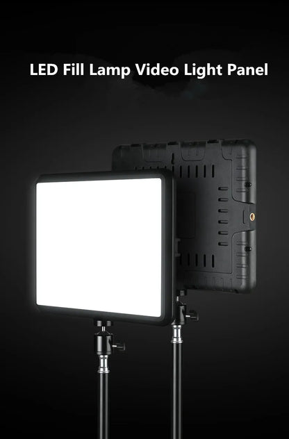 LED Photography Video Light Panel Lighting Photo Studio Lamp Kit with 8/12 Inch Adjustable Brightness,for YouTube Live Streaming