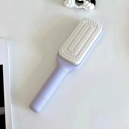 Large Massage Comb One-Key Self Cleaning Hair Brush Anti-static Scalp Massage Hair Comb Women Hairdressing Telescopic Comb