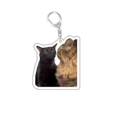 Huh Cat Keychain Meme Keychain  Fanny Cat Keyring Talking Cats Confused Cat Pandant Cute Gift