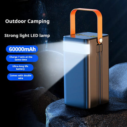 60000mAh Portable Power Bank - 120W Fast Charging Solar Generator for Camping Emergency Outdoor